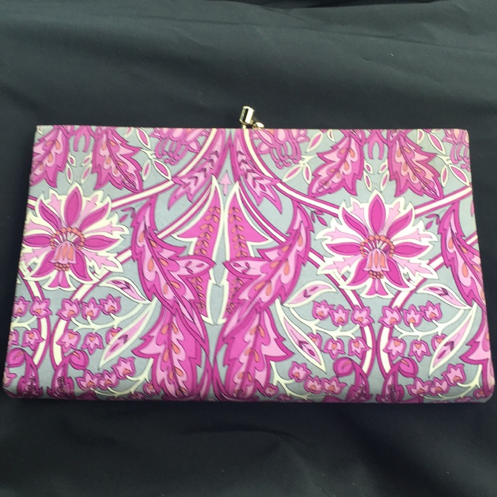 Purple clutch Banana Republic paisley